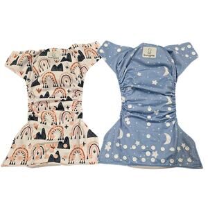 Bundle of 2 Bungies Reusable Cloth Diapers with Snap In Inserts